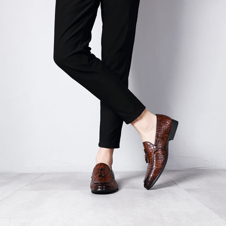 Men Comfortable Gentleman Business Fashion Pointed Dress Men Shoes, Size:42