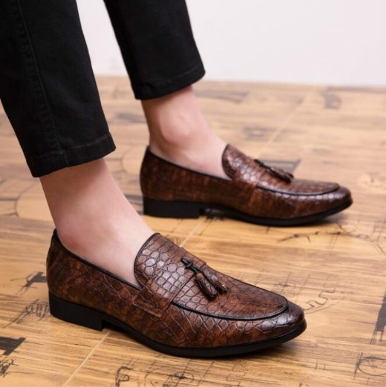 Men Comfortable Gentleman Business Fashion Pointed Dress Men Shoes, Size:42