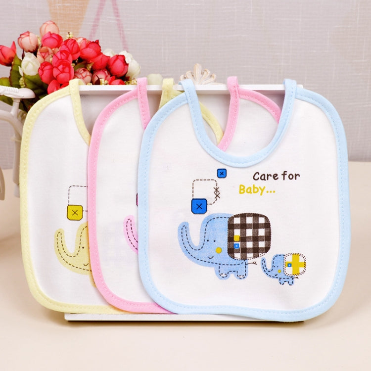 Baby Cotton Bib Elephant Print Baby Saliva Towel Newborn With Soft Water-proof Bib(Yellow)