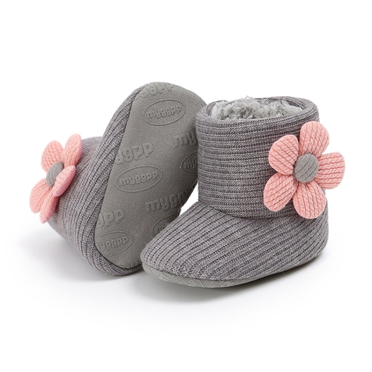 Baby Warm Fleece Knit  Booties Crib Shoes, Size:12