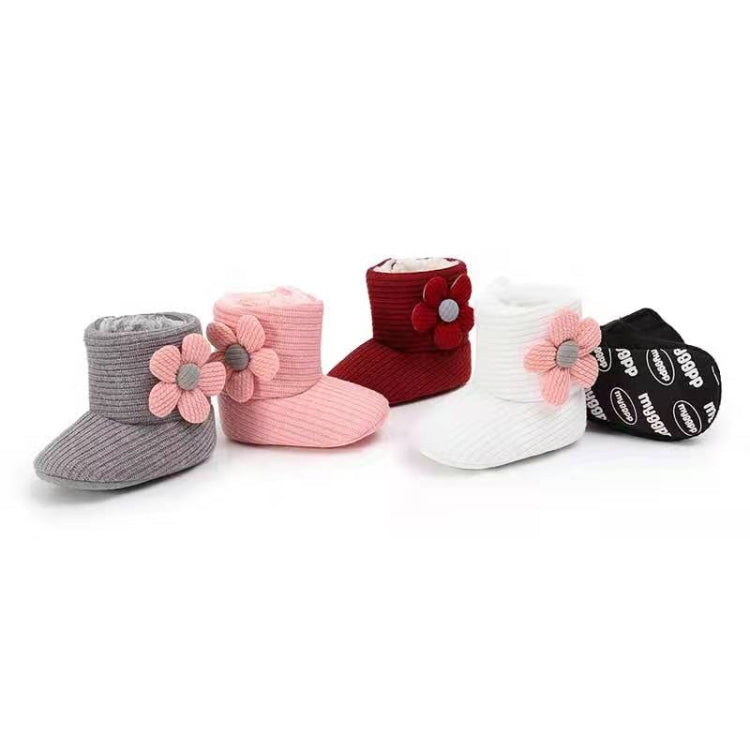Baby Warm Fleece Knit  Booties Crib Shoes, Size:12