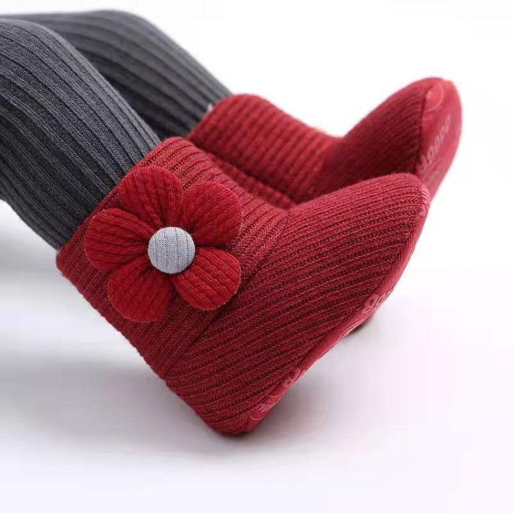 Baby Warm Fleece Knit  Booties Crib Shoes, Size:12