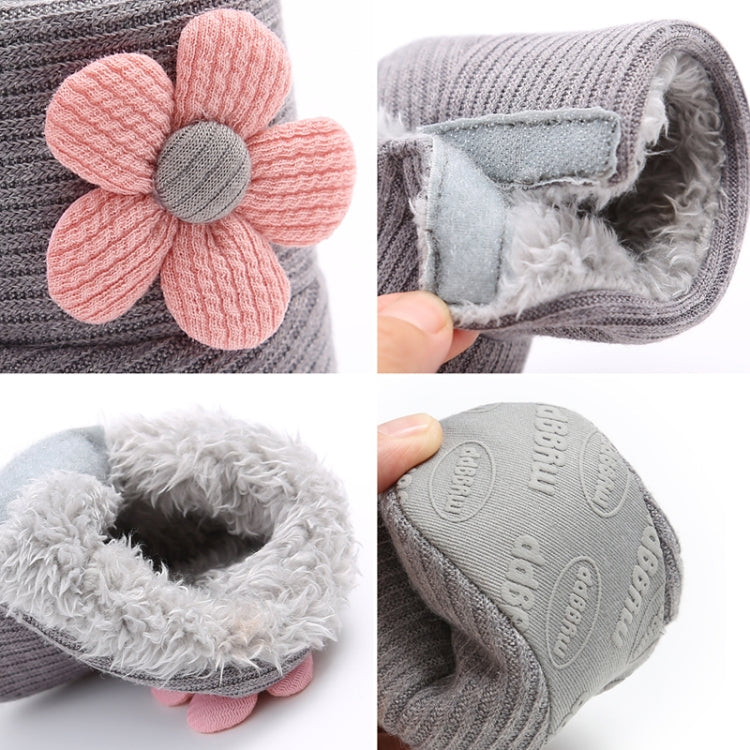 Baby Warm Fleece Knit  Booties Crib Shoes, Size:12
