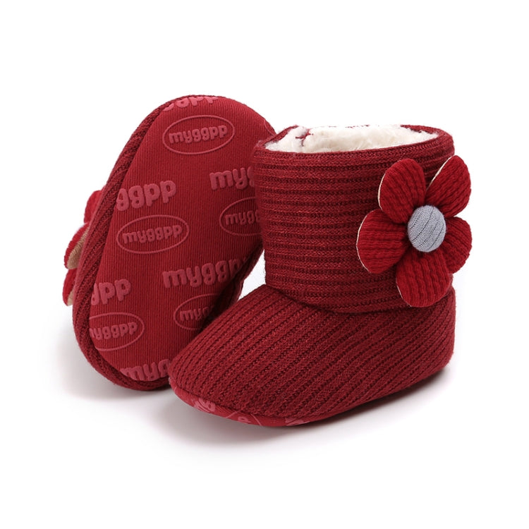 Baby Warm Fleece Knit  Booties Crib Shoes, Size:12