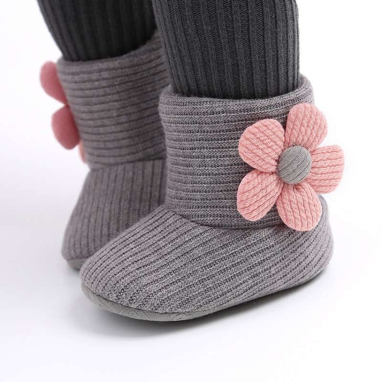 Baby Warm Fleece Knit  Booties Crib Shoes, Size:13