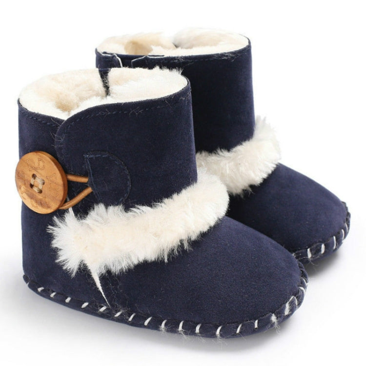 Baby Winter Warm Woolly Snow Boots With Buckle Strap, Size:11cm