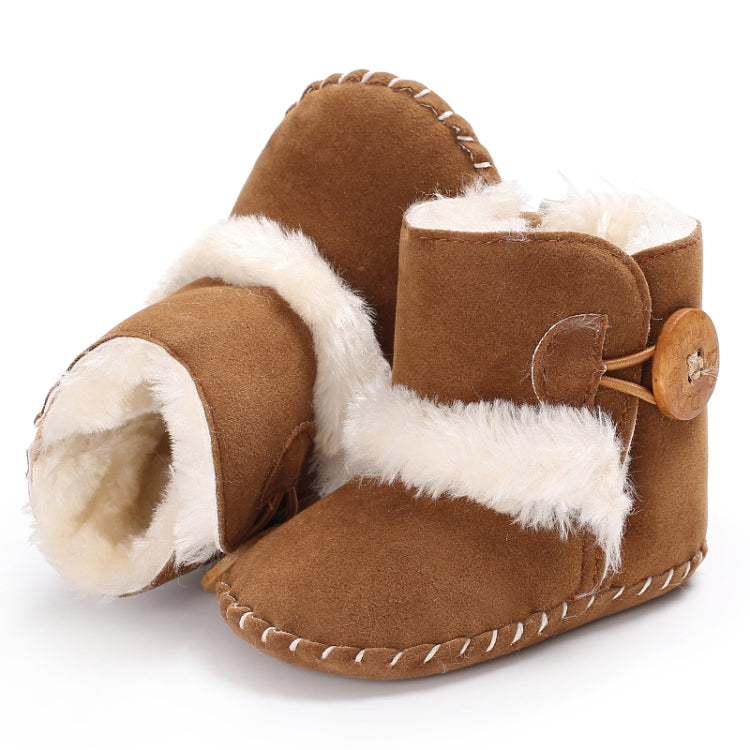 Baby Winter Warm Woolly Snow Boots With Buckle Strap, Size:12cm