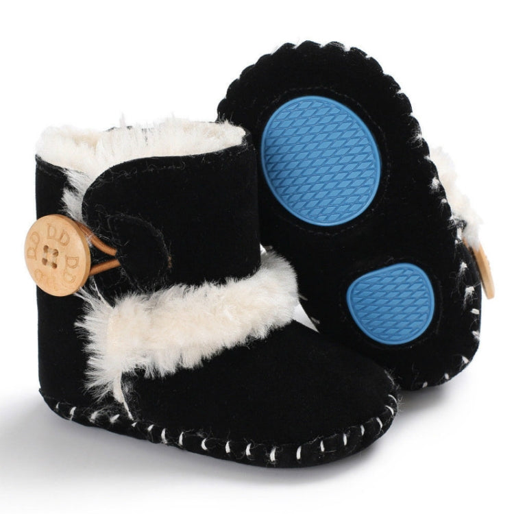 Baby Winter Warm Woolly Snow Boots With Buckle Strap, Size:12cm
