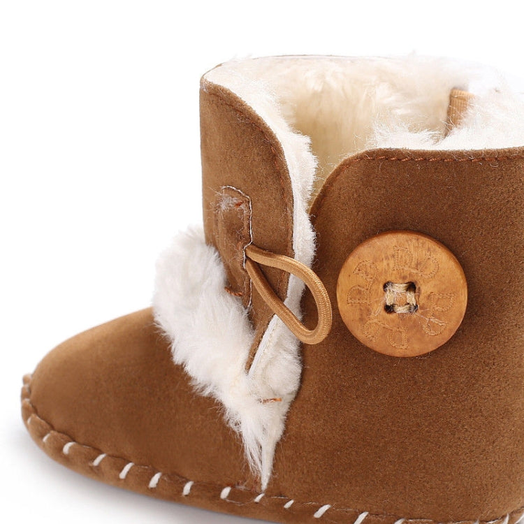 Baby Winter Warm Woolly Snow Boots With Buckle Strap, Size:12cm