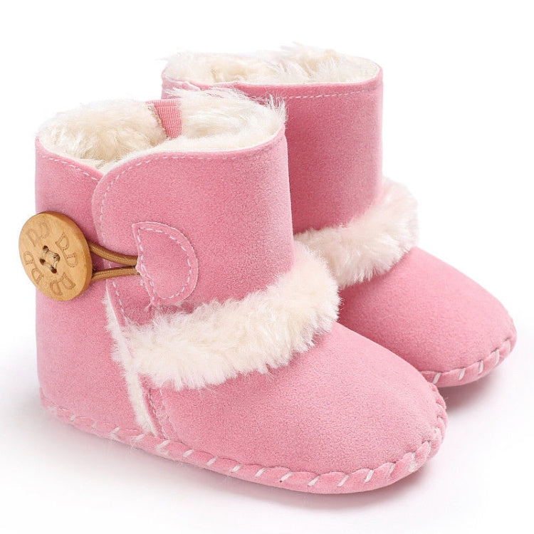 Baby Winter Warm Woolly Snow Boots With Buckle Strap, Size:12cm