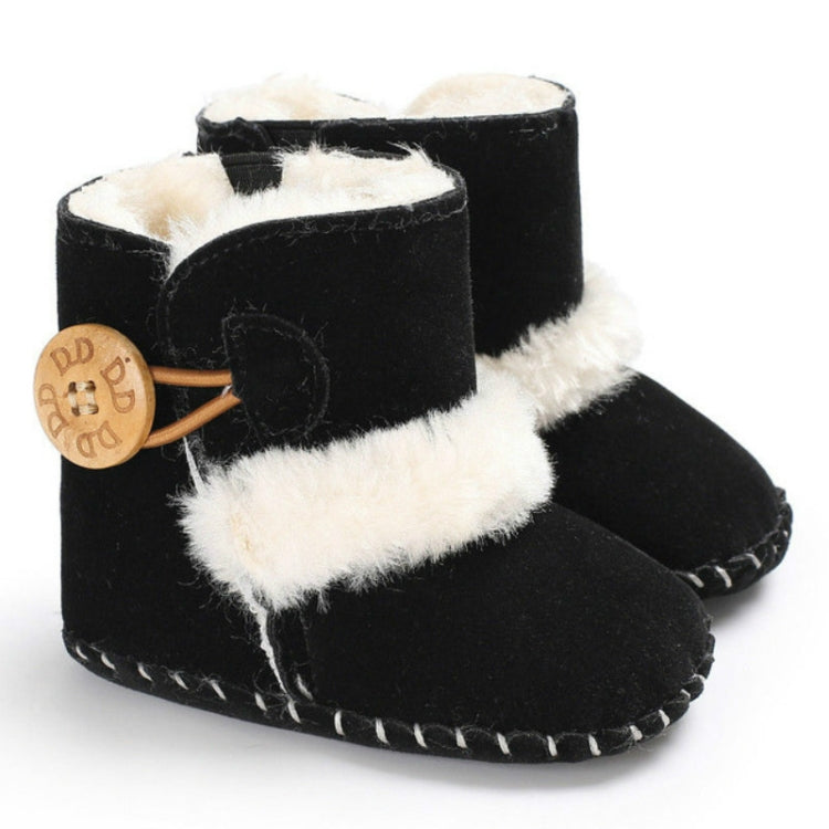 Baby Winter Warm Woolly Snow Boots With Buckle Strap, Size:13cm