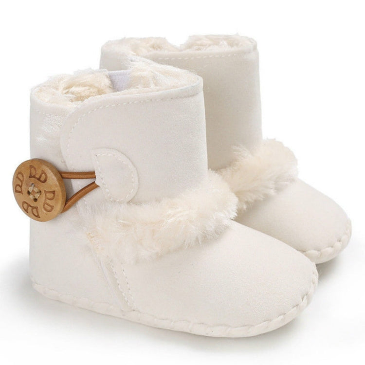 Baby Winter Warm Woolly Snow Boots With Buckle Strap, Size:13cm