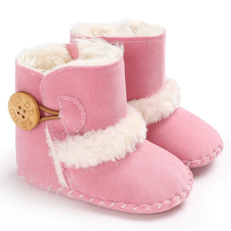 Baby Winter Warm Woolly Snow Boots With Buckle Strap, Size:13cm