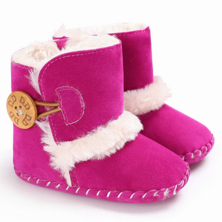 Baby Winter Warm Woolly Snow Boots With Buckle Strap, Size:13cm