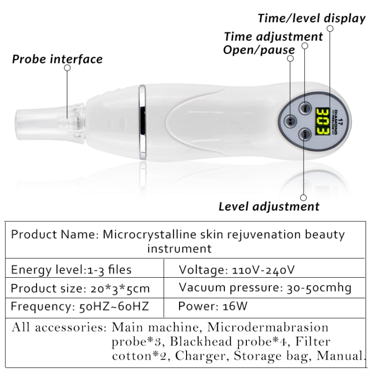 Diamond Peeling Facial Pore Cleaner Vacuum Blackhead Acne Remover Machine Skin Cleaning Equipment