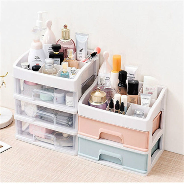 2 PCS Plastic Storage Drawer Makeup Desktop Storage Box, Size:1 Layer