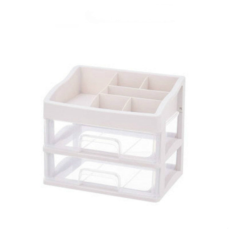 2 PCS Plastic Storage Drawer Makeup Desktop Storage Box, Size:2 Layer