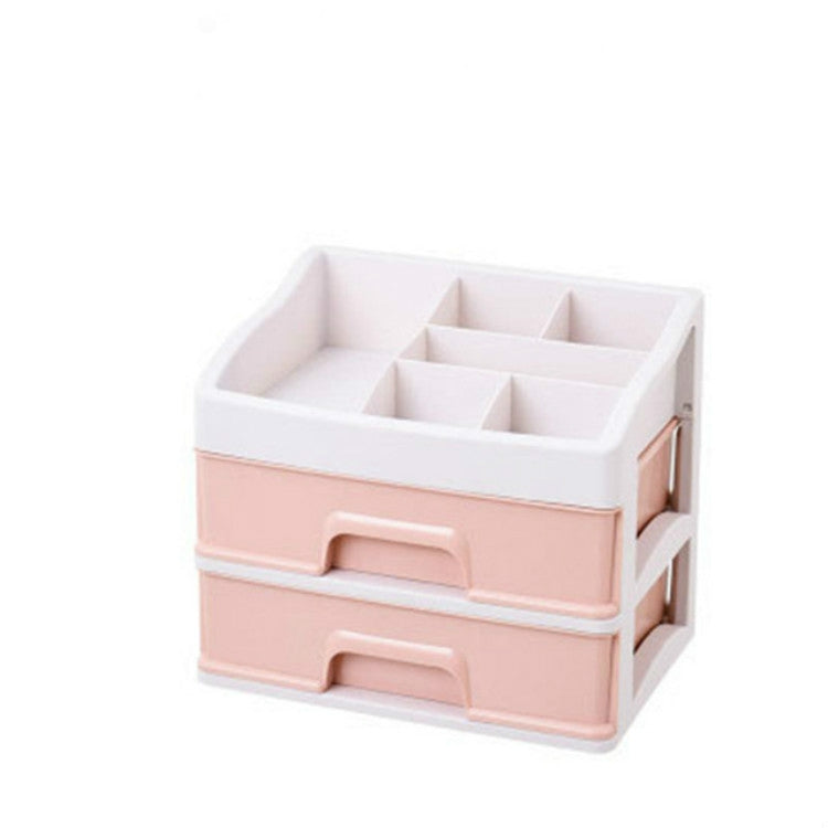 2 PCS Plastic Storage Drawer Makeup Desktop Storage Box, Size:2 Layer
