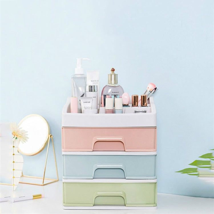 2 PCS Plastic Storage Drawer Makeup Desktop Storage Box, Size:2 Layer
