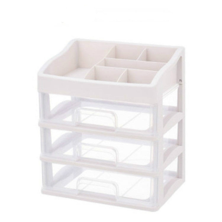 2 PCS Plastic Storage Drawer Makeup Desktop Storage Box, Size:3 Layer