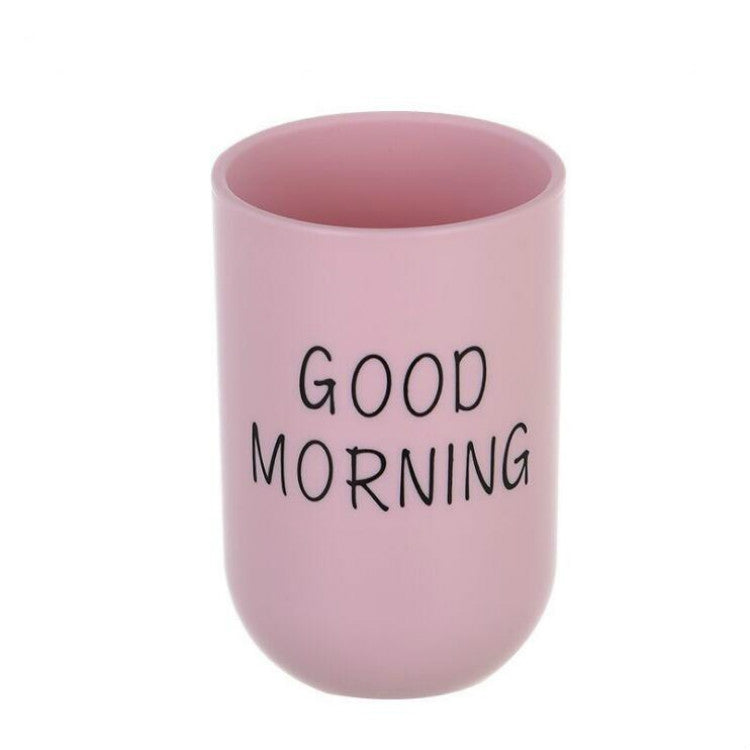 Simple Cute Brushing Cup Couple Plastic Mouthwash Cup, Pattern:Word