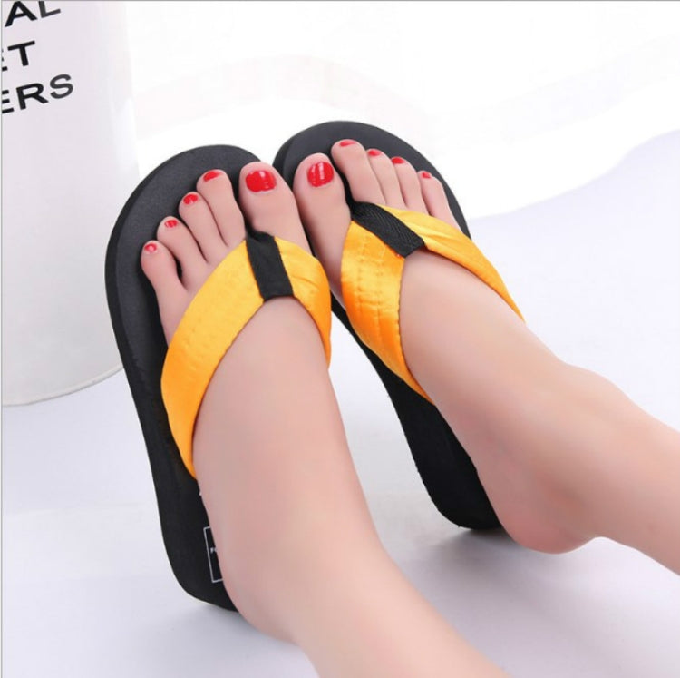 Sequin Slippers Wedge ith Flip Flops, Size:36