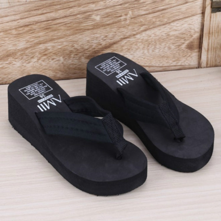 Sequin Slippers Wedge ith Flip Flops, Size:37