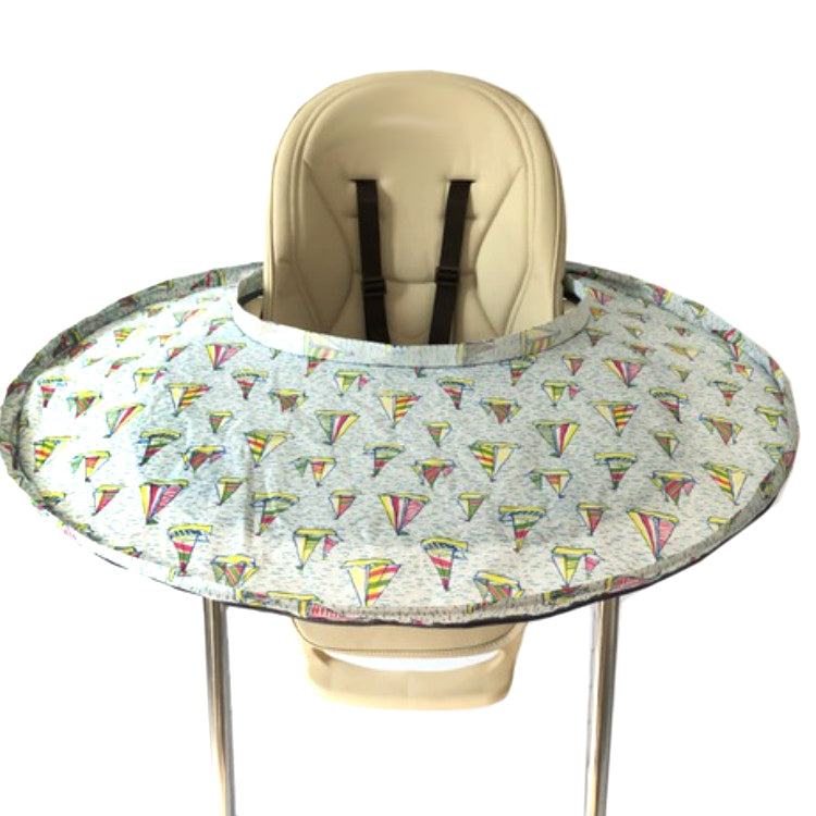 Self-feeding Baby Dining Chair Pads To Prevent Littering For Childrens High Dining Chairs, Size:76 CM  Diameter, Color:Sailboat Tray