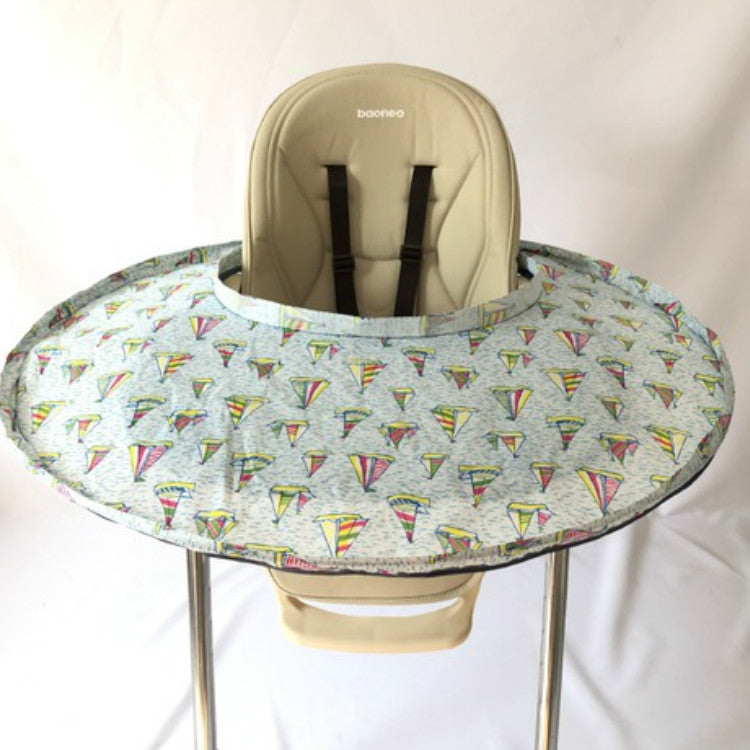 Self-feeding Baby Dining Chair Pads To Prevent Littering For Childrens High Dining Chairs, Size:76 CM  Diameter, Color:Sailboat Tray
