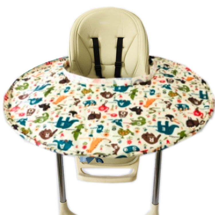 Self-feeding Baby Dining Chair Pads To Prevent Littering For Childrens High Dining Chairs, Size:76 CM  Diameter, Color:Zoo Tray