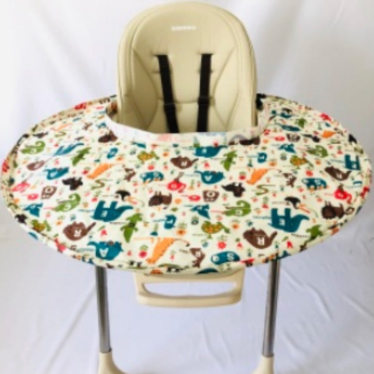 Self-feeding Baby Dining Chair Pads To Prevent Littering For Childrens High Dining Chairs, Size:76 CM  Diameter, Color:Zoo Tray