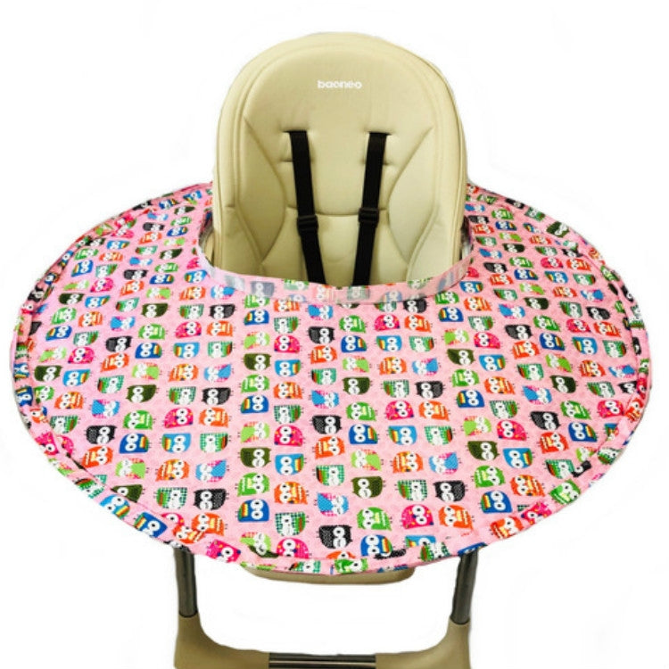 Self-feeding Baby Dining Chair Pads To Prevent Littering For Childrens High Dining Chairs, Size:76 CM  Diameter, Color:Owl Tray