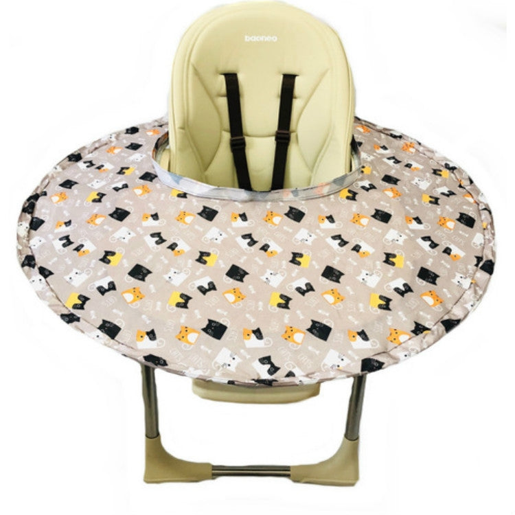 Self-feeding Baby Dining Chair Pads To Prevent Littering For Childrens High Dining Chairs, Size:76 CM  Diameter, Color:Cat Tray