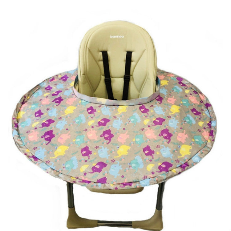 Self-feeding Baby Dining Chair Pads To Prevent Littering For Childrens High Dining Chairs, Size:76 CM  Diameter, Color:Elephant Tray