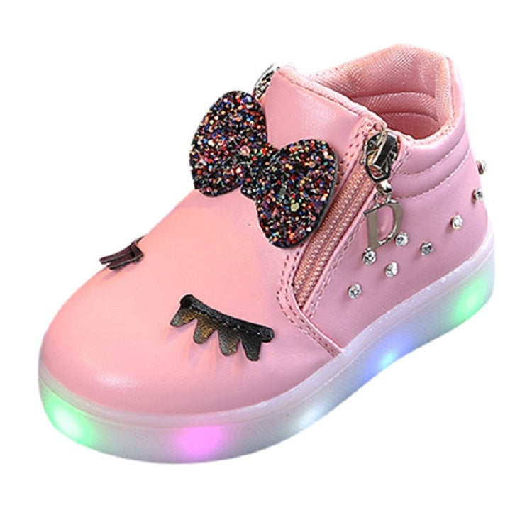 LED Luminous Soft Bottom Boots Sneakers Casual Shoes, Size:24