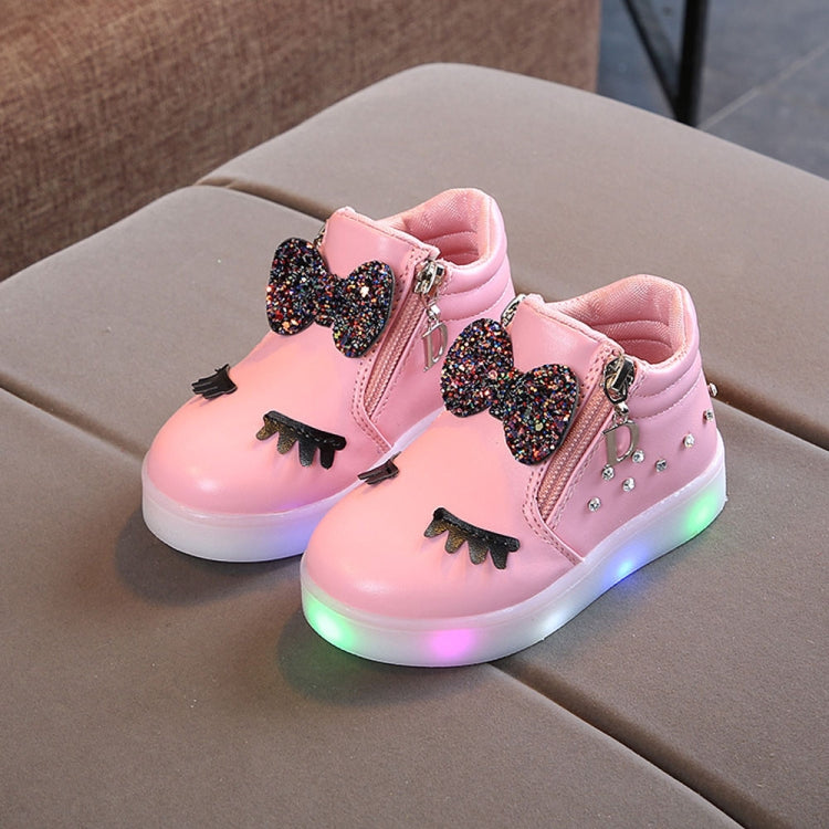 LED Luminous Soft Bottom Boots Sneakers Casual Shoes, Size:24