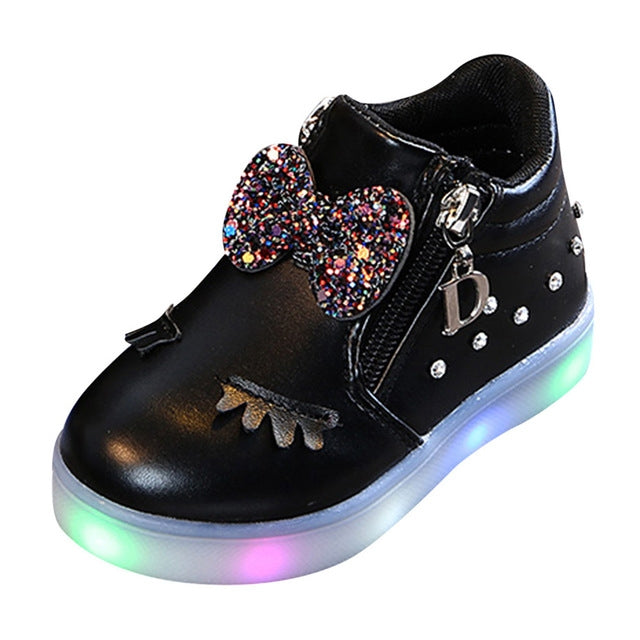 LED Luminous Soft Bottom Boots Sneakers Casual Shoes, Size:24