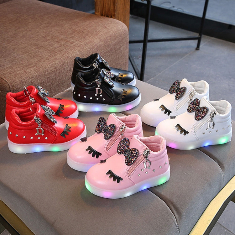LED Luminous Soft Bottom Boots Sneakers Casual Shoes, Size:24
