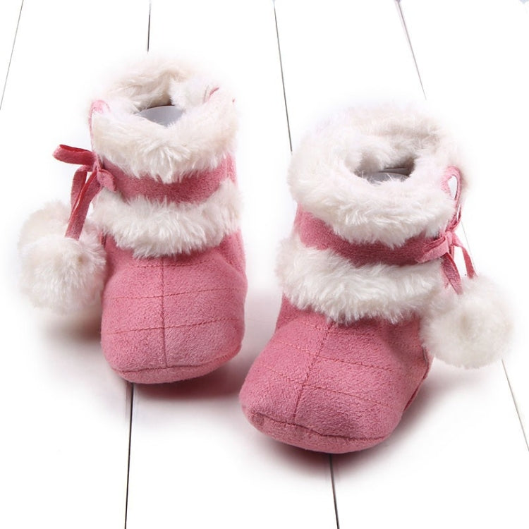 Fleece Winter Baby Shoes Infant Snow Boots Rubber Soft Sole, Size:11.5cm