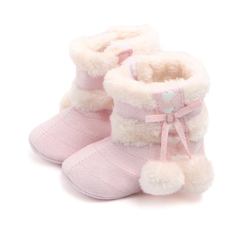 Fleece Winter Baby Shoes Infant Snow Boots Rubber Soft Sole, Size:11.5cm