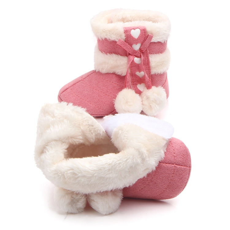 Fleece Winter Baby Shoes Infant Snow Boots Rubber Soft Sole, Size:11.5cm