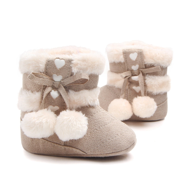 Fleece Winter Baby Shoes Infant Snow Boots Rubber Soft Sole, Size:12.5cm