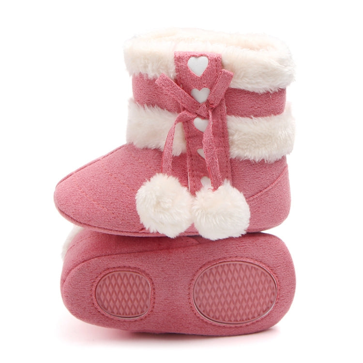 Fleece Winter Baby Shoes Infant Snow Boots Rubber Soft Sole, Size:13.5cm