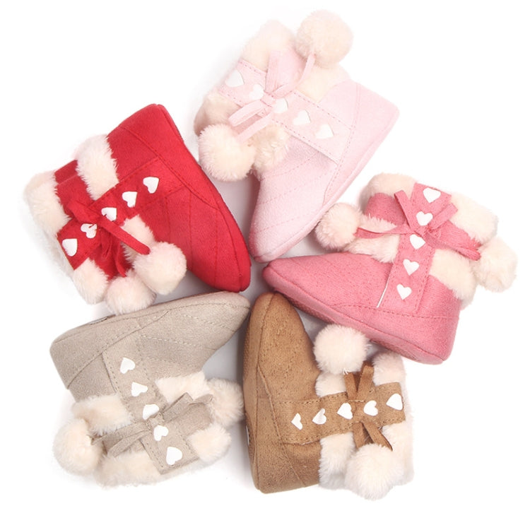 Fleece Winter Baby Shoes Infant Snow Boots Rubber Soft Sole, Size:13.5cm