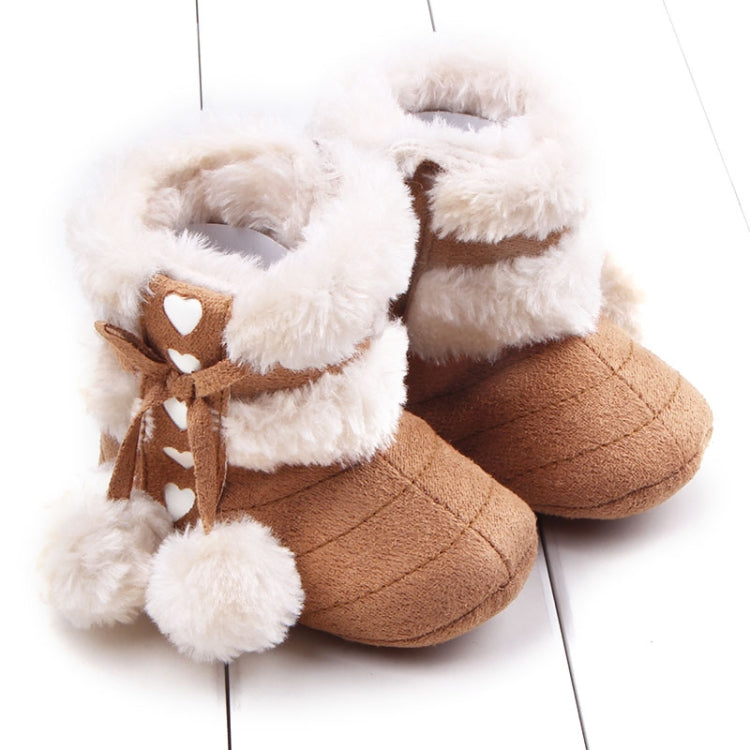 Fleece Winter Baby Shoes Infant Snow Boots Rubber Soft Sole, Size:13.5cm