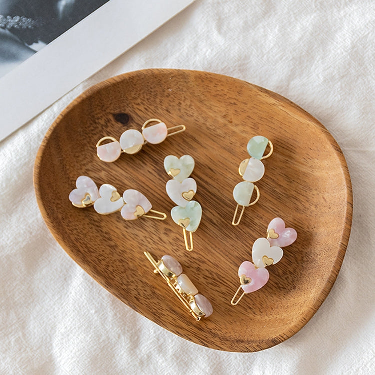 Sweet Acetic Acid Love Hairpin Bangs Clip Exquisite Wild Geometric Hairpin Clip Hair Accessories