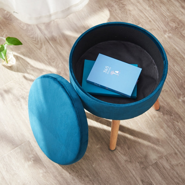 Modern Flannel Solid Wood Stool Thickened Small Stool Living Room Storage Stool
