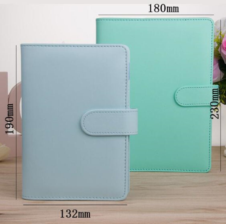 Notepad Cover Loose Leaf Handbook Protector Simple and Fresh Stationery, Color:A5 Lake Green