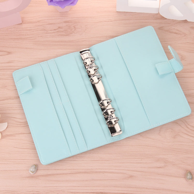 Notepad Cover Loose Leaf Handbook Protector Simple and Fresh Stationery, Color:A5 Lake Green