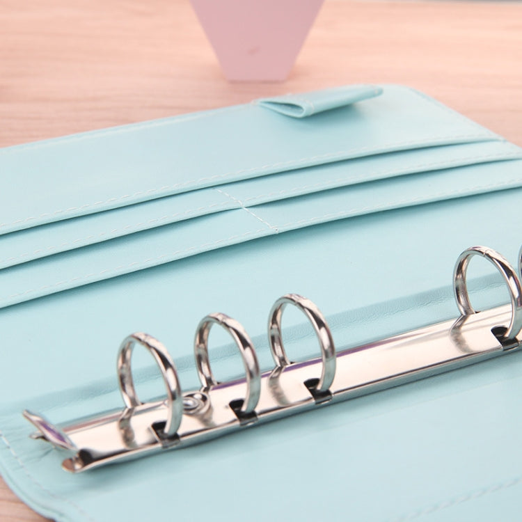 Notepad Cover Loose Leaf Handbook Protector Simple and Fresh Stationery, Color:A5 Lake Green